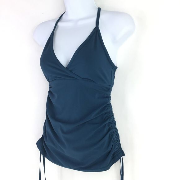 Lululemon Womens Full Freedom Yoga Tank Size 4 in Nile Blue Nulu Cinch Up Sides - Picture 9 of 16